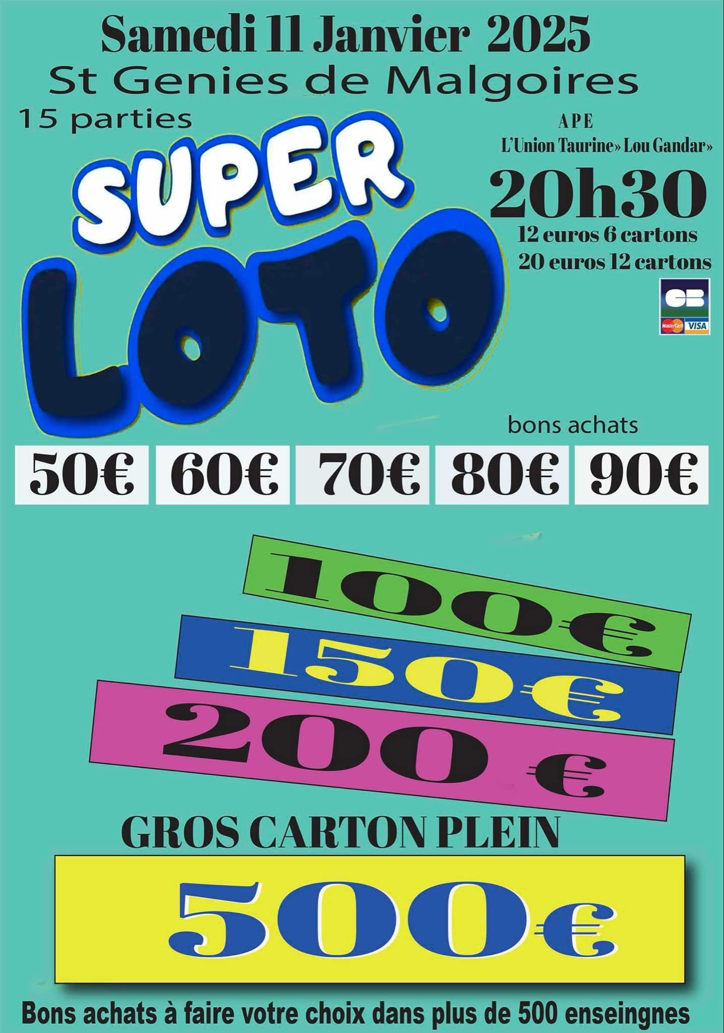 Affiche du super loto Saint Génies-de-Malgoirès